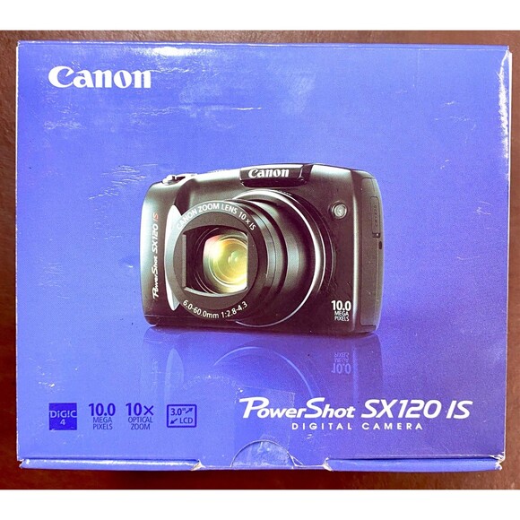Canon Power Shot SX120 IS Digital Camera, 12.1 MP, 10X Optical Zoom NEW IN BOX - Picture 2 of 8